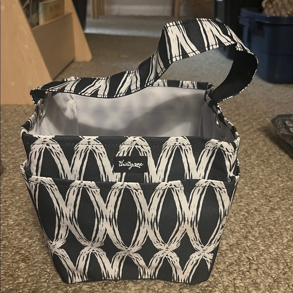 Thirty-One Black and White Cosmetic Bag